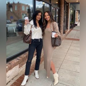 Something Navy ribbed midi / maxi knit dress